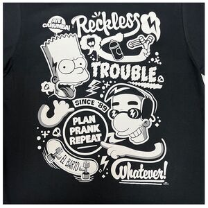 Simpsons Men’s M El Bart Graffiti T-Shirt Milhouse Universal Carumba Skateboard